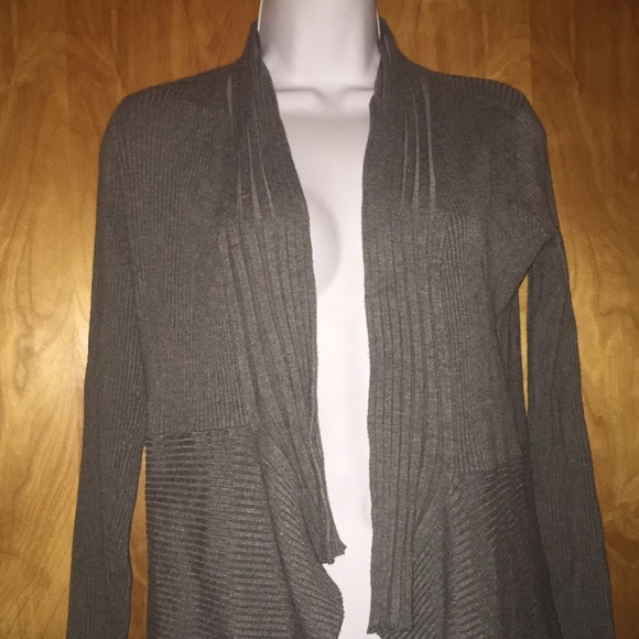 Gray Contemporaine Waterfall Cardigan Size SP - Picture 2 of 8